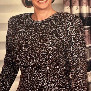 2 Piece Formal Wear (vintage 1988) Size 6 - Swarovski Crystals beads